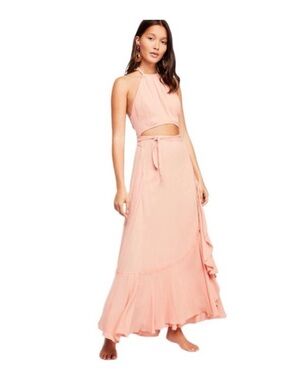 Free People Bring on The Heat Maxi Dress. Color creamy pink (woodrose)